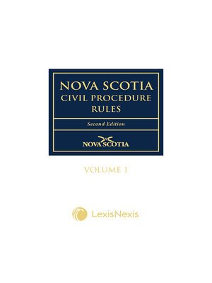 cover image of Nova Scotia Civil Procedure Rules